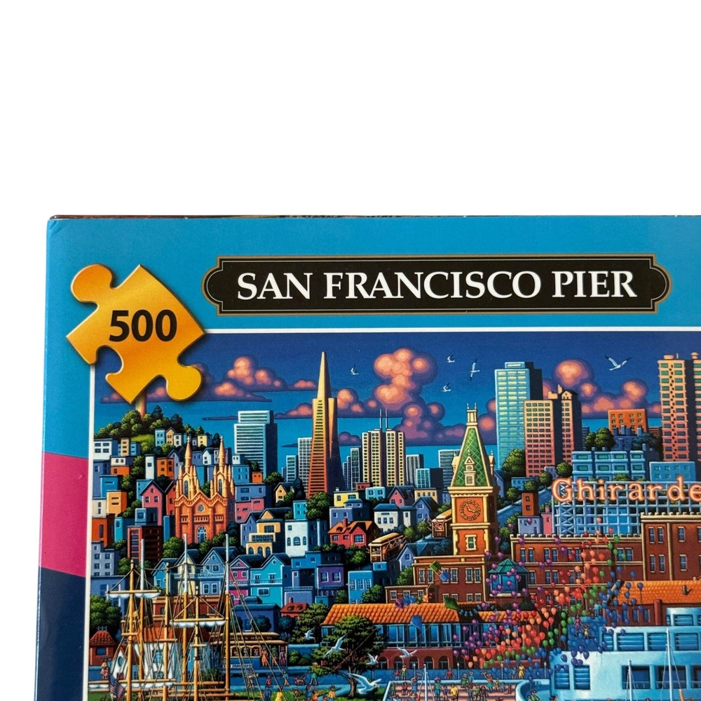 Dowdle San Francisco Pier 500 Piece Puzzle Eric Dowdle Folk Art 888584 UNCOUNTED - Picture 2 of 10
